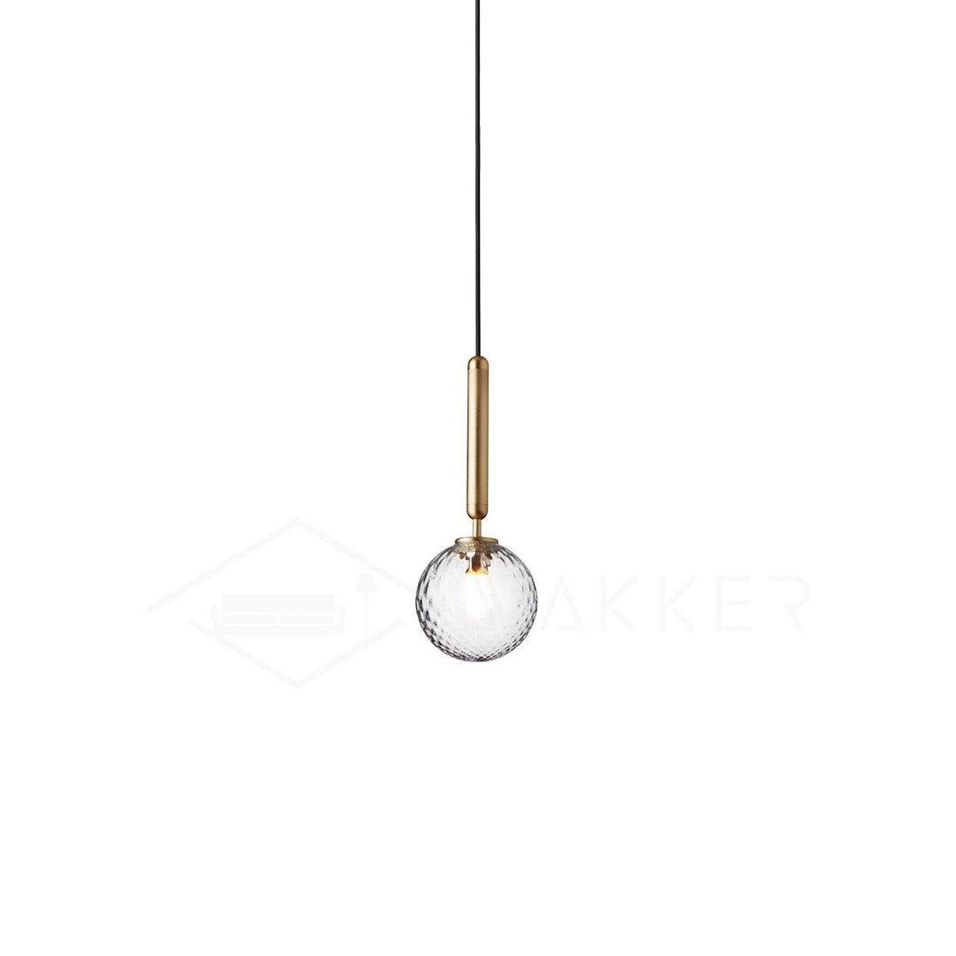 Rounded Brass Glass Plug-In Pendant Light