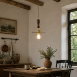 Load image into Gallery viewer, Vintage leather pendant light