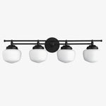 Bild in der Galerieansicht laden, Opalume Glass Art Deco Vanity Light - Bathroom Wall Sconce with White Glass Shades
