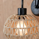 Bild in Gallery-Viewer laden, Wabi-Sabi-Wandleuchte aus geflochtenem Rattan