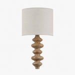 Cargar imagen en el visor de la Galería, Natural wood sculptural wall lamp with fabric shade