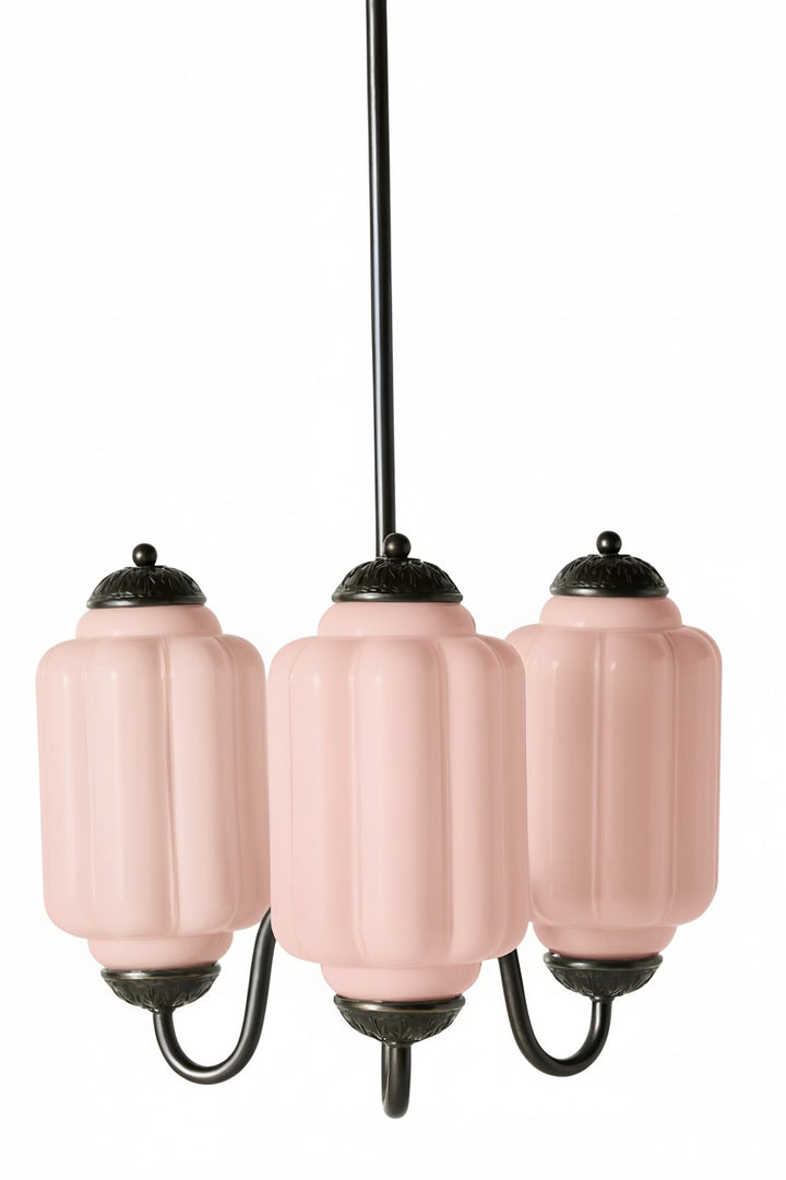 Lámpara colgante Eloise de vidrio lechoso festoneado de inspiración vintage: lámpara de acento moderna para cocina y dormitorio.