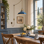 Charger l'image dans la visionneuse de galerie, Dark blue pendant in a coastal breakfast room
