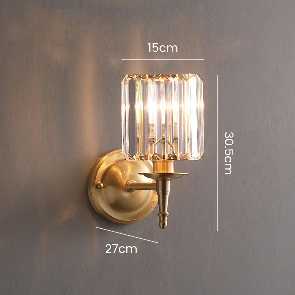 Lámpara de pared de cristal de lujo vintage