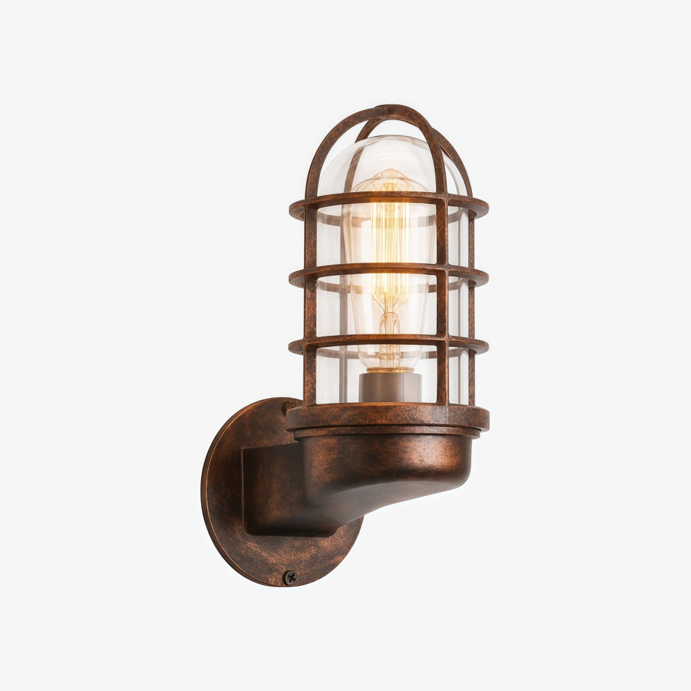 Patnox Clear Glass Industrial Wall Sconce