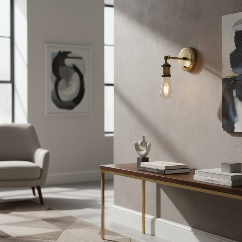 Driscoll Sleek Metal Arm Wall Light – Modern Industrial Wall Sconce for Living Room