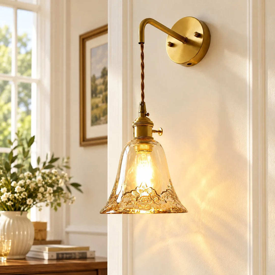 Glass Flower Vase Pendant Light