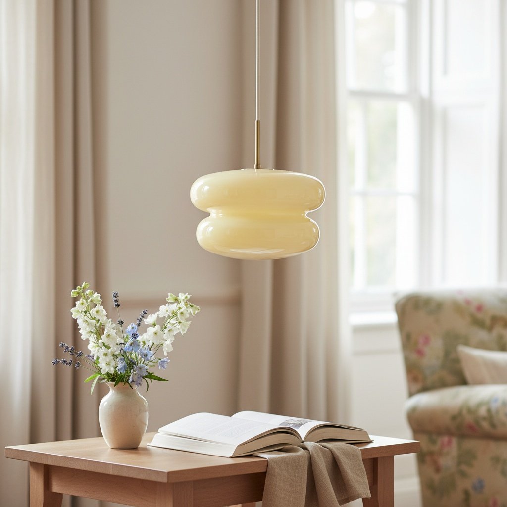 Coloria Opal Glass Pendant Drop Light — Designer Glass Scandinavian Suspension Light for Kitchen or Foyer