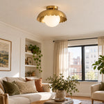 Cargar imagen en el visor de la Galería, Low-Ceiling Flush with a Scalloped Globe