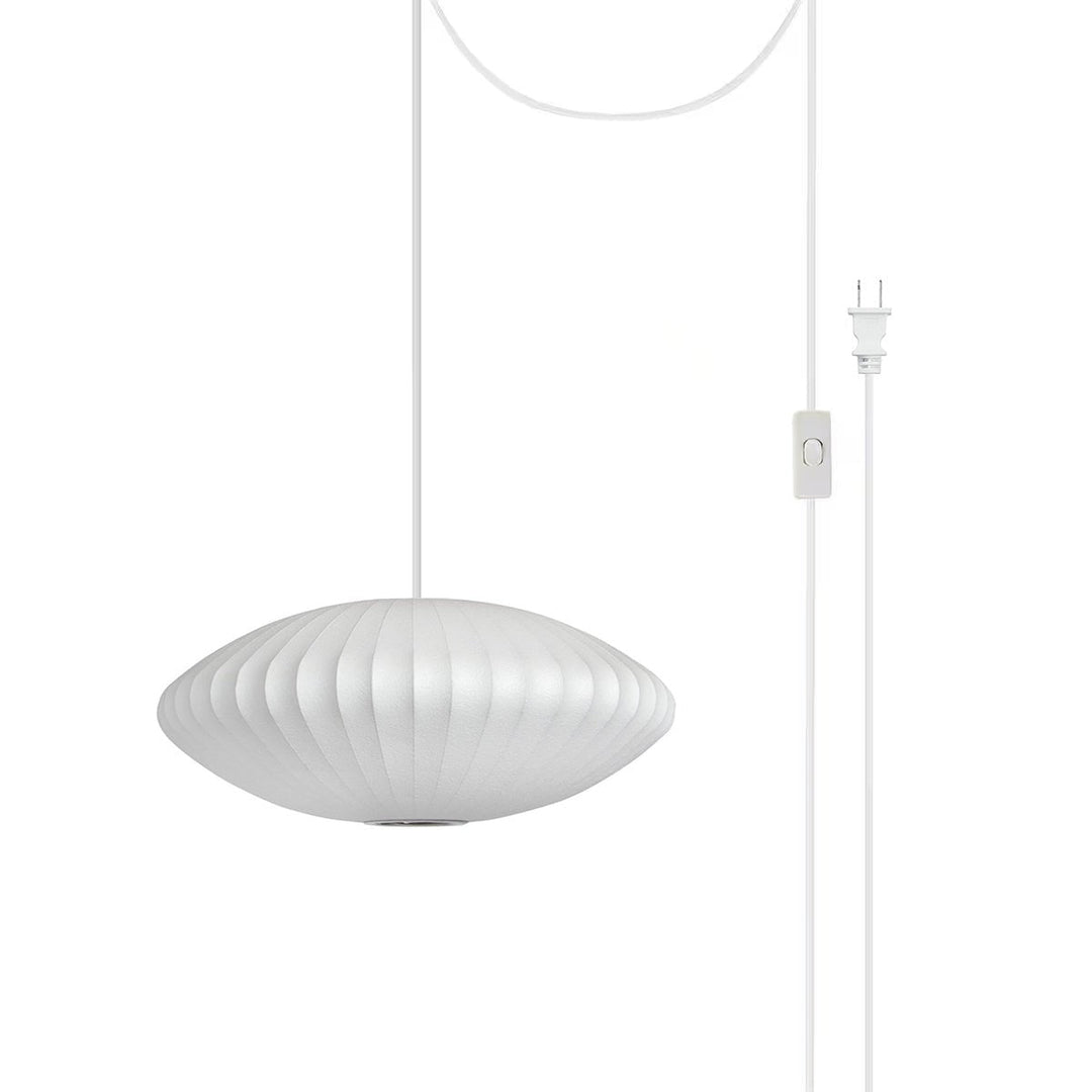 White Geometric Wire Swag Pendant Light