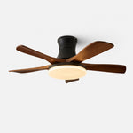 Bild in Gallery-Viewer laden, Five-blade black walnut ceiling fan light on a clean background