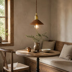 Bild in Gallery-Viewer laden, Cherry wood pendant light above a compact dining nook