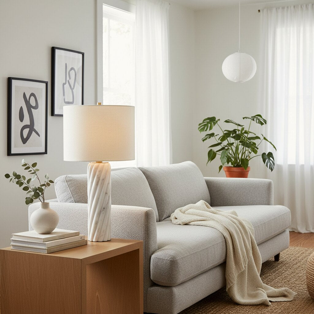 Albi Skulptur Marmor Tischlampe – Minimalistisches Metalldesign, geeignet für Schlafzimmer oder Wohnzimmer