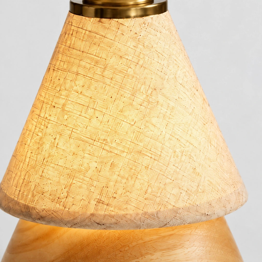 Close view of the woven fabric lampshade