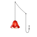 Load image into Gallery viewer, Undulating Glass Flower Plug-In Swag Pendant