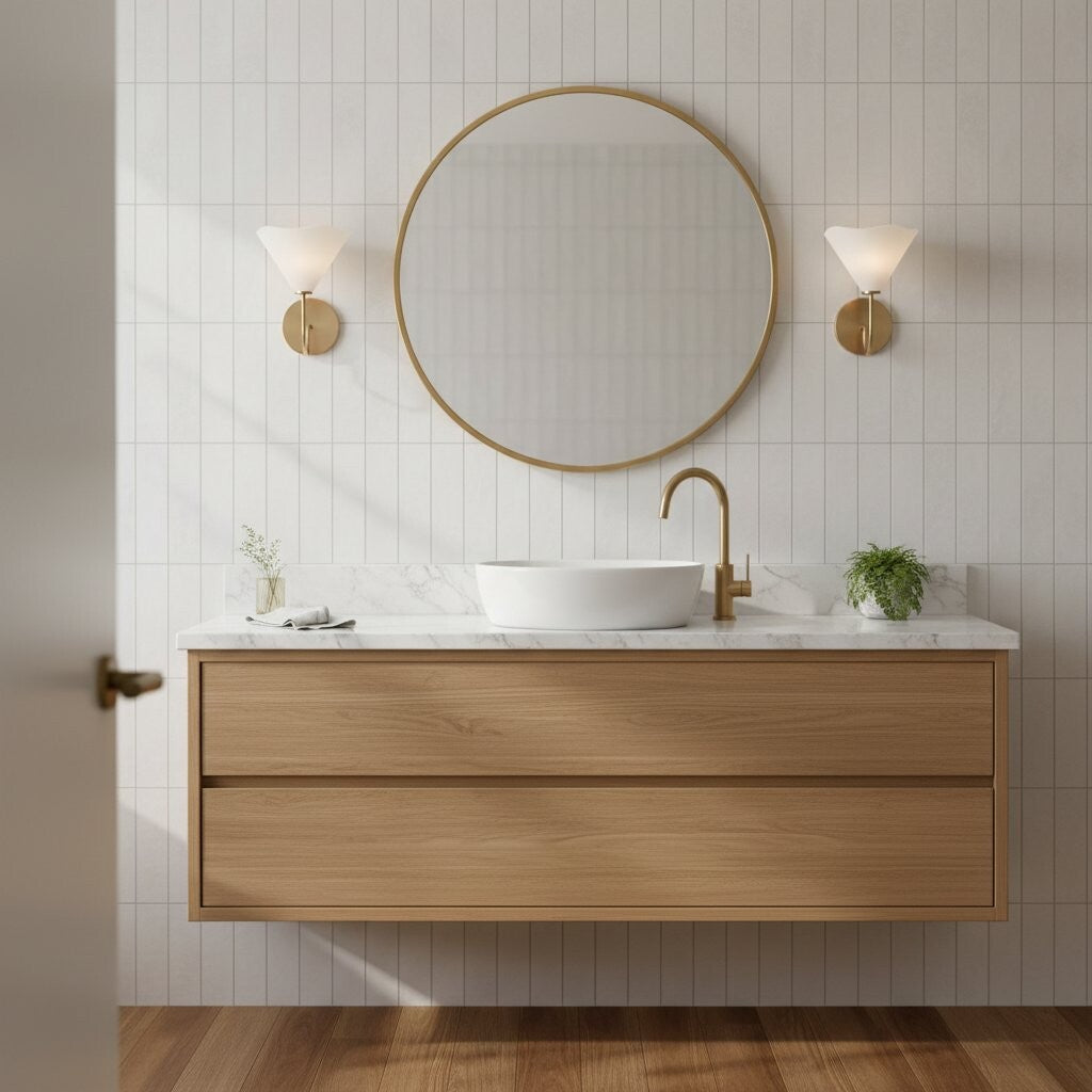 Kysara Soft Linen Shade Sculptural Minimal Wall Lamp for Bedside & Bathroom