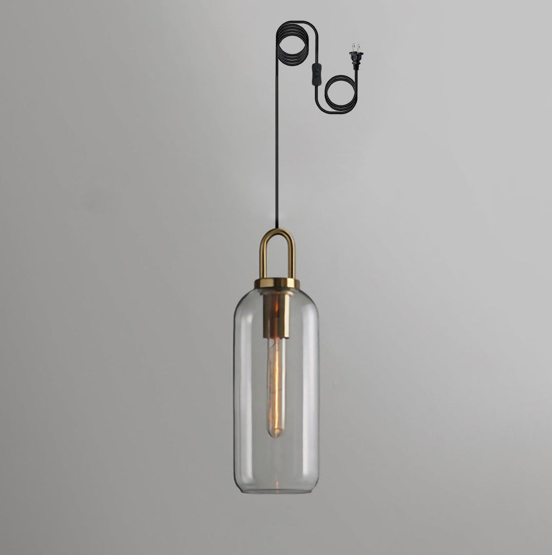 Copper-Plated Glass Plug-In Swag Pendant