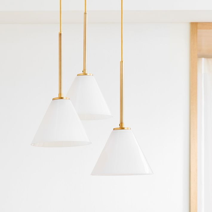 Lustre conique à 3 lumières Conica - Suspension sculpturale en verre de style moderne