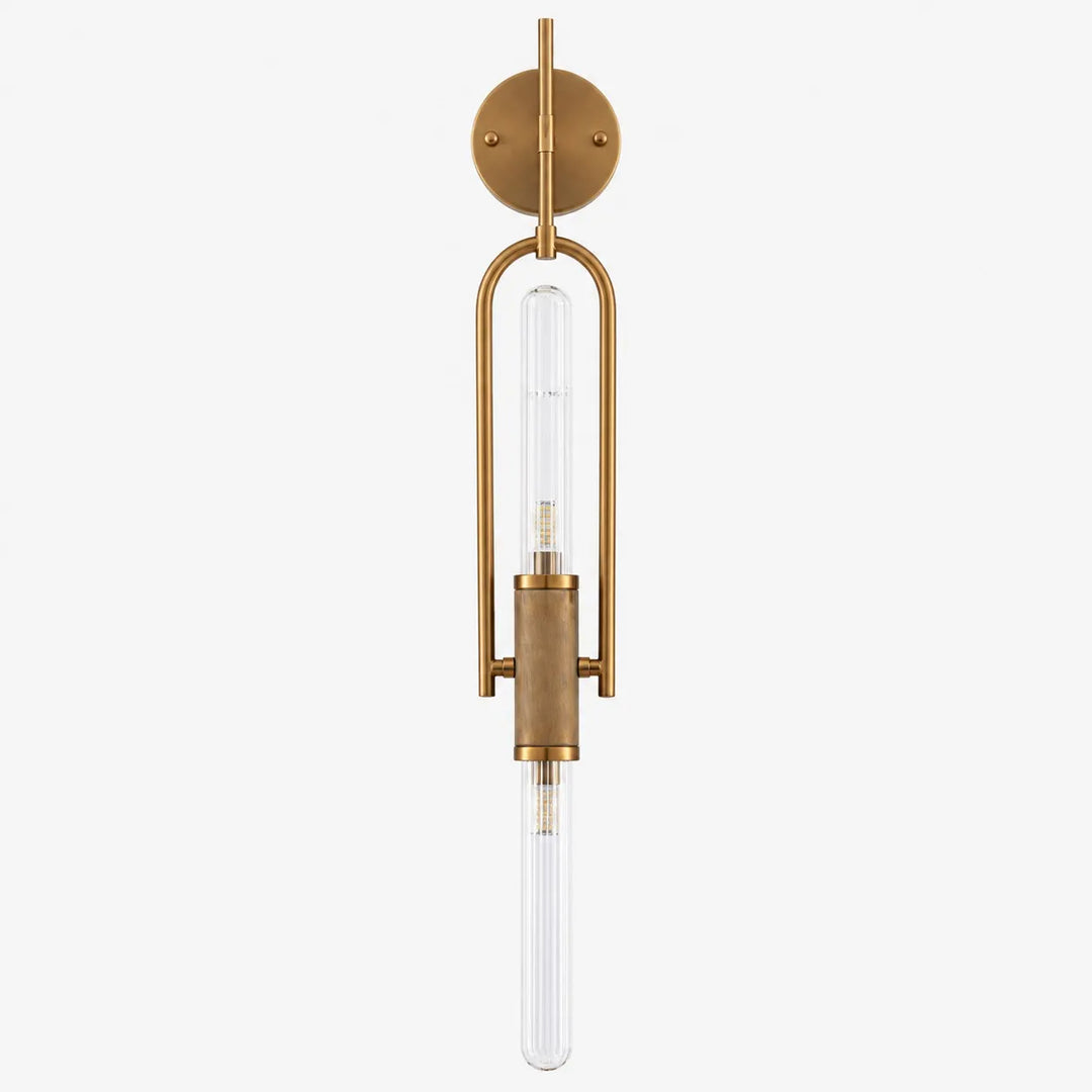 Vintage Glass Double Wall Lamp with Long Rod
