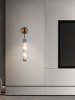 Bild in Gallery-Viewer laden, Alabaster Flöten Wandleuchte