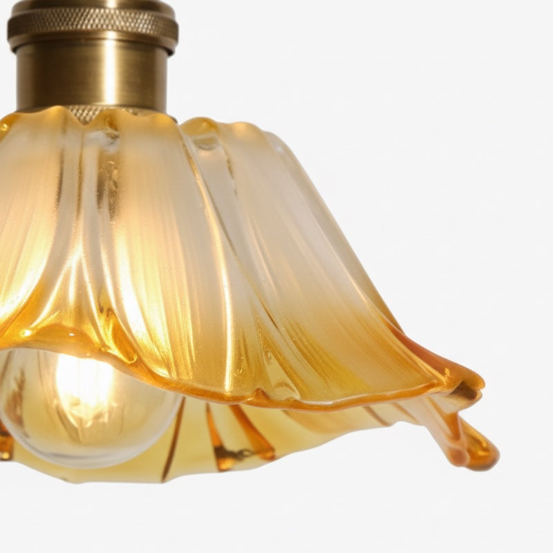 Blossix Elegant Art Pendant Lamp - Glass Flower Shade Design for Living or Dining Room N24