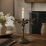 Cargar imagen en el visor de la Galería, Vintage deer head iron candle holder