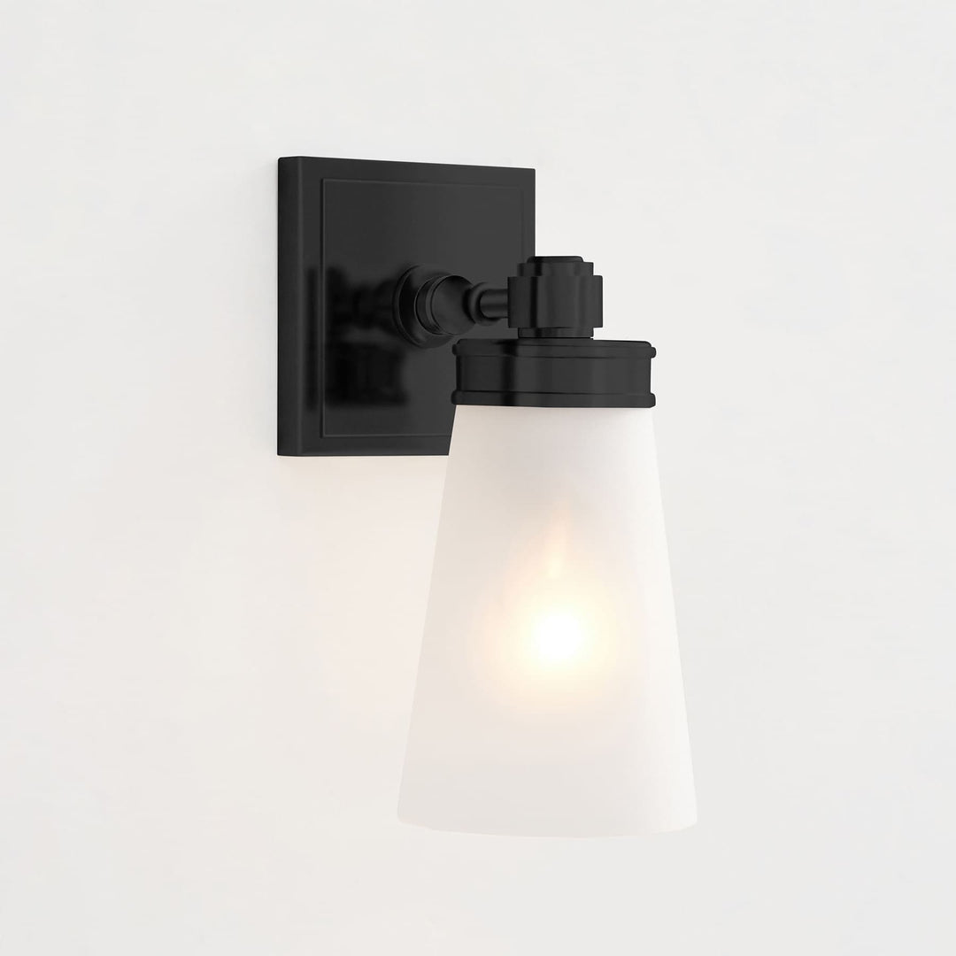 Derlina Glass Cone Wall Sconce - Modern Frosted Glass Shade Lighting