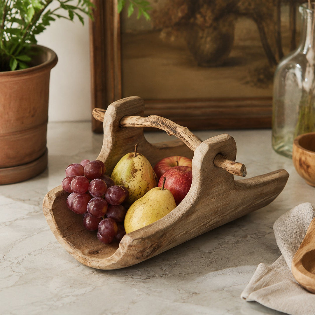 Handcrafted Willow Wood Carry Tray