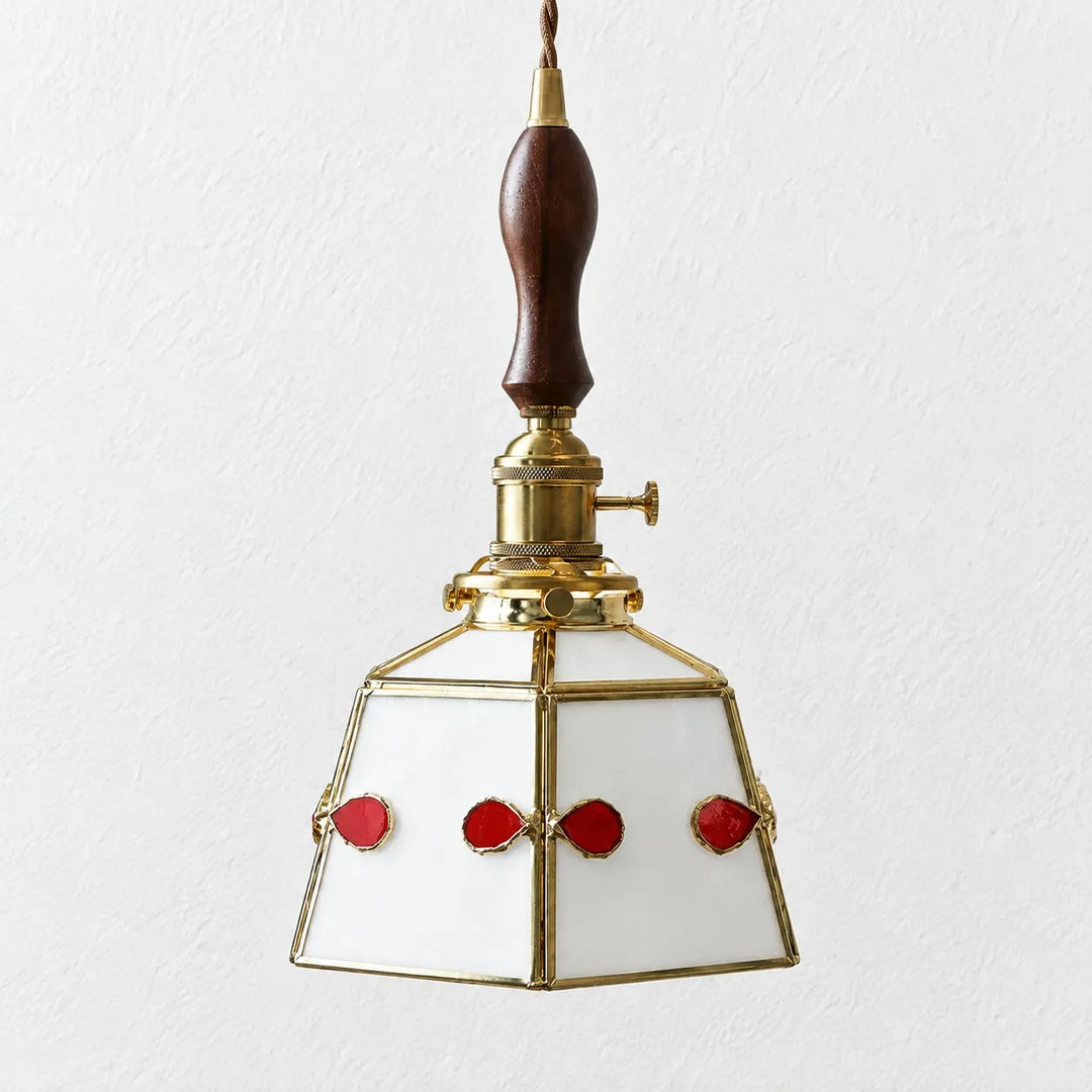 Handmade Stained Glass Bow Pendant Lamp