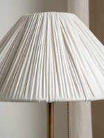 Load image into Gallery viewer, Lindi Elegant Scalloped Linen Table Lamp – Bedroom &amp; Living Room Accent
