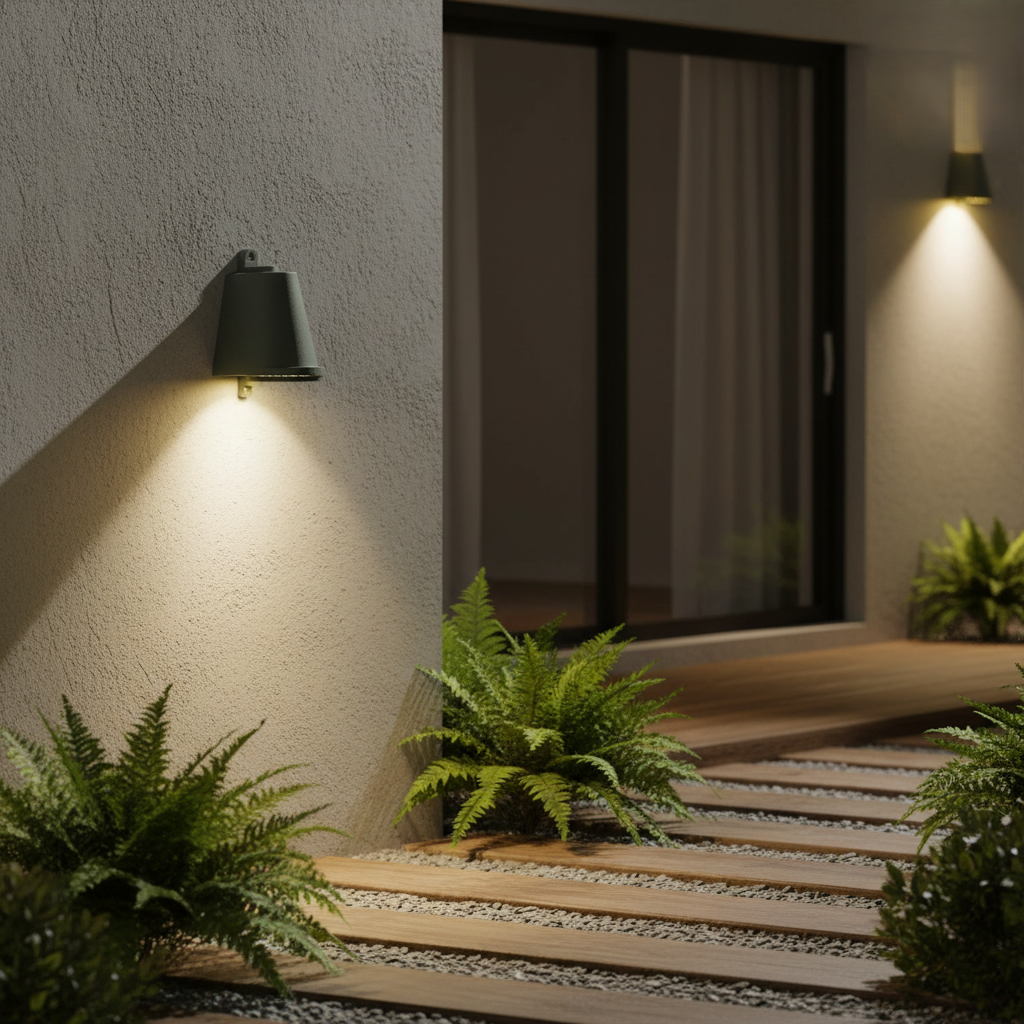 Luz de Pared Exterior Industrial Metálica en Forma de Campana IP65 Impermeable