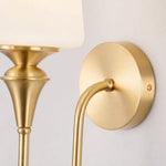 Load image into Gallery viewer, Close-up of the brass arm and wall plate
