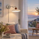 Cargar imagen en el visor de la Galería, Adjustable Chrome Disc Plug-In Wall Lamp