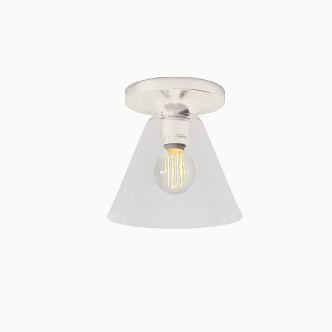 Lámpara de techo Conica Cone Flush Mount: lámpara de techo de cristal para espacios modernos