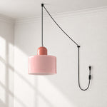 Bild in Gallery-Viewer laden, Mid‑Century Macaron Plug‑in Swag Pendant Light - Colorful Shade Hanging Lamp for Home Decor