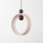 Load image into Gallery viewer, Travertine Circular Form Plug-In Pendant