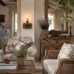 Cargar imagen en el visor de la Galería, Single rustic candle wall light adding warm ambience in a country style room