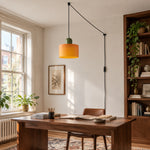 Bild in Gallery-Viewer laden, Mid‑Century Macaron Plug‑in Swag Pendant Light - Colorful Shade Hanging Lamp for Home Decor