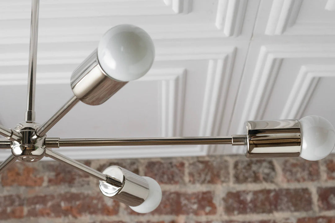 Lustre Mobilux Line Mid-Century Modern - Plafonnier suspendu à 6 têtes