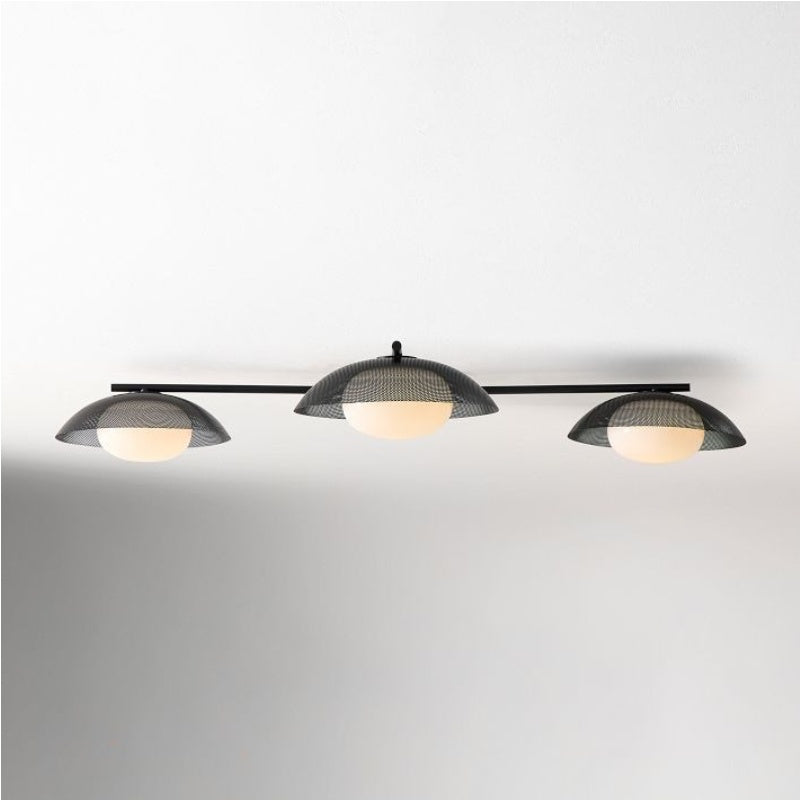 Lámpara de techo empotrada Elorina de 3 luces de vidrio y metal: una elegante luminaria para espacios modernos.