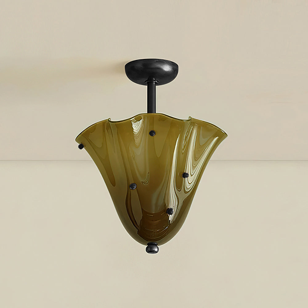 Bellina Modern Sleek Decorative Glass Shade Design Ceiling Light for Living Room, Bedroom and Dining Areas