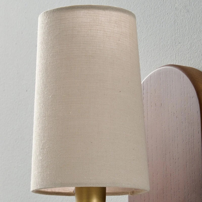Aplique de pared de tela de madera maciza