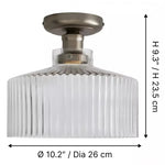 Cargar imagen en el visor de la Galería, Ribora Vintage - Lámpara de Techo de Vidrio Acanalado Inspirada - Montaje Empotrado de Estilo Industrial para Interiores Modernos U05