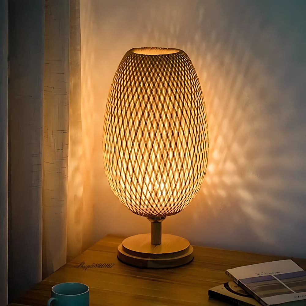 Handgefertigte Nachhaltige Bambus Tischlampe