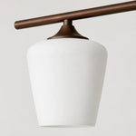 Load image into Gallery viewer, White opal glass shade and Coffee Brown holder detail