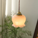 Load image into Gallery viewer, Brass Resin Petal Plug-In Pendant