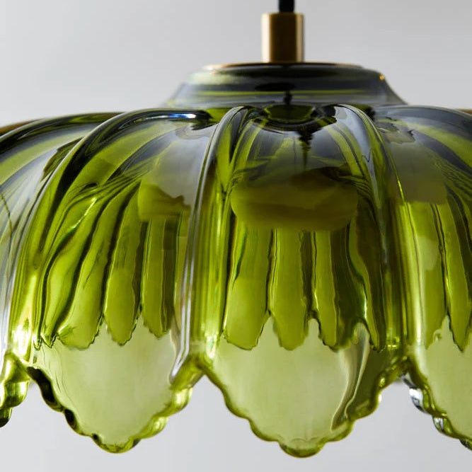 Suspension en Verre Artistique Aridia en Forme de Feuilles de Palmier pour Couloir Cuisine et Salon