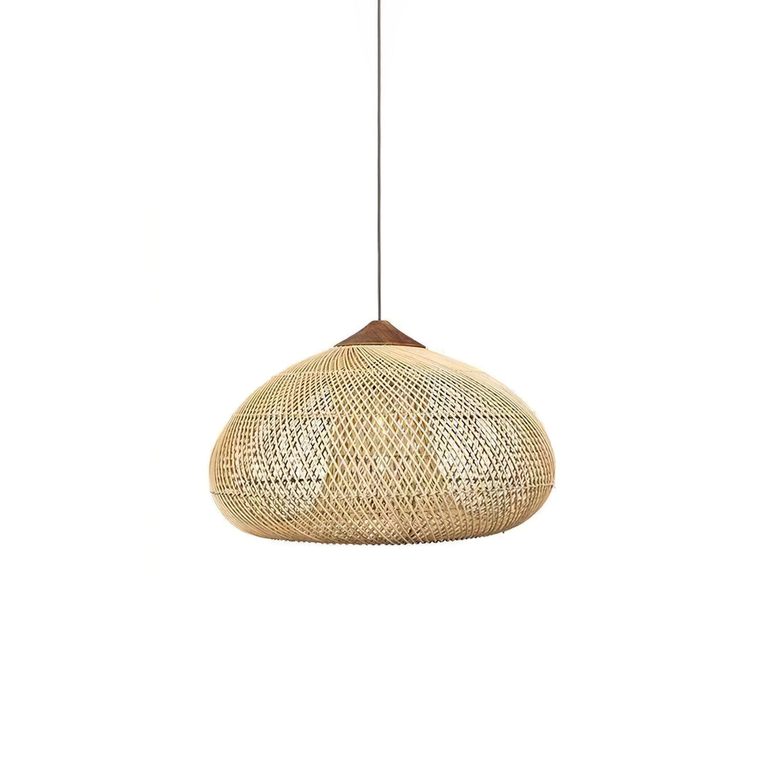 Woven Rattan Wood Plug-In Pendant Light