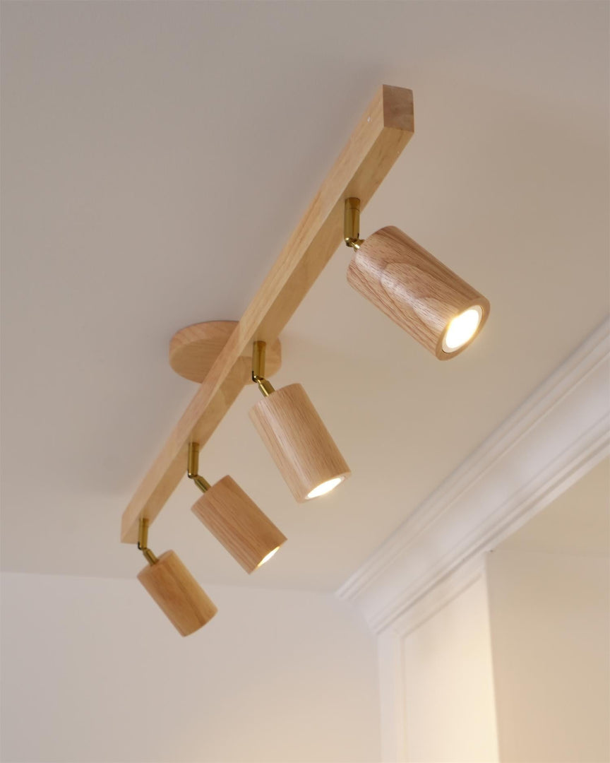 Iluminación de riel de madera Merlo