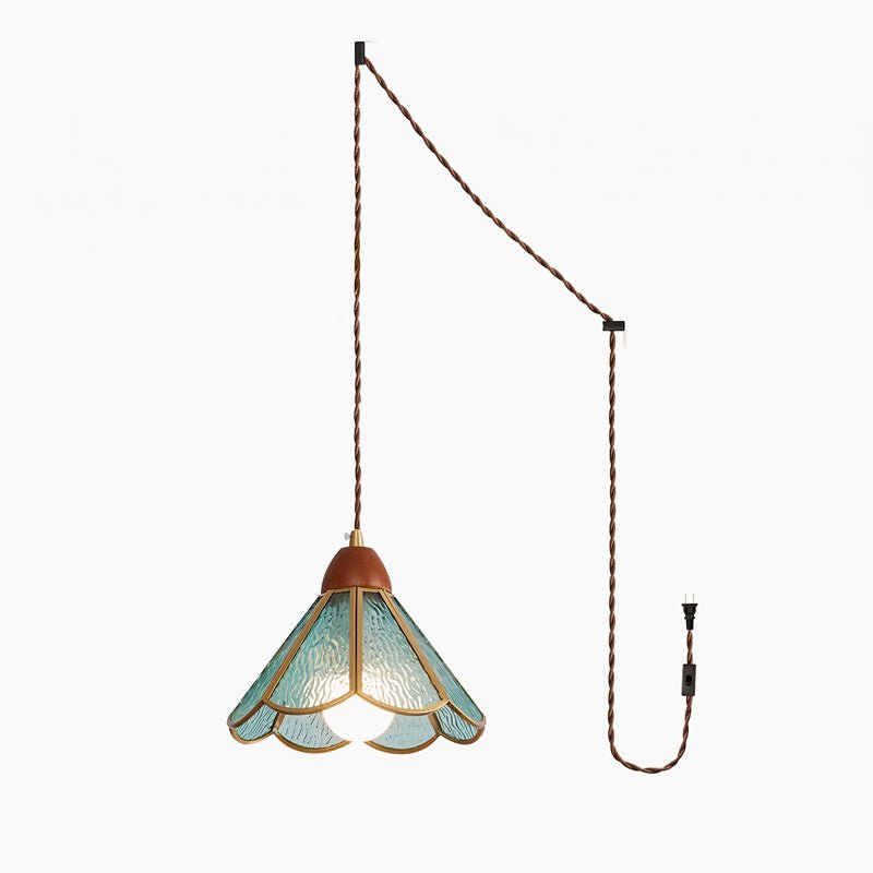 Colorful Decorative Glass Plug-In Swag Pendant